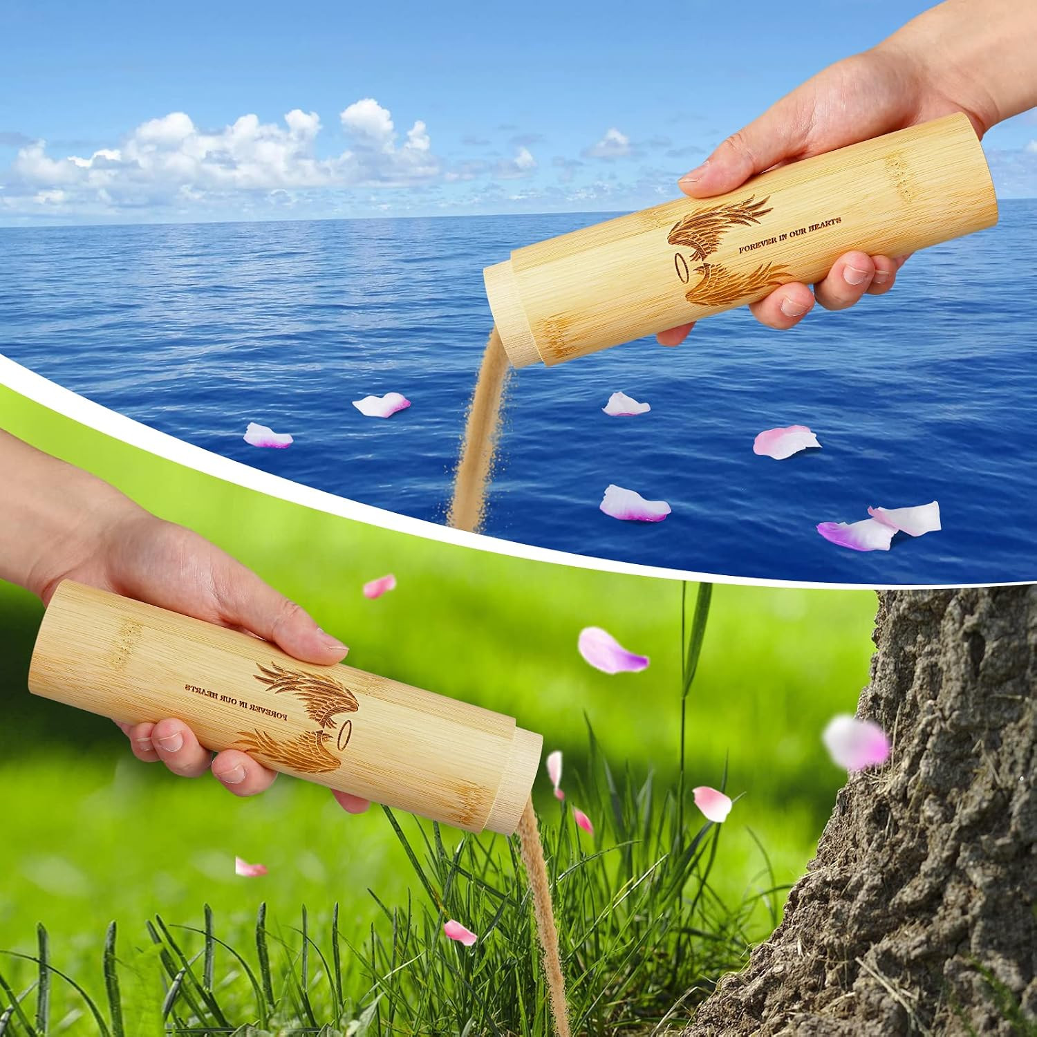 Bamboo Scattering Urns for Human Ashes,Eco Friendly Biodegradable Urn for Human