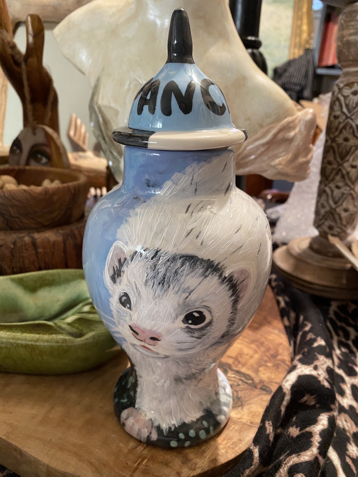 Custom SMALL Pet urn for cats ferrets cremation urns handmade 2 pets hand paint