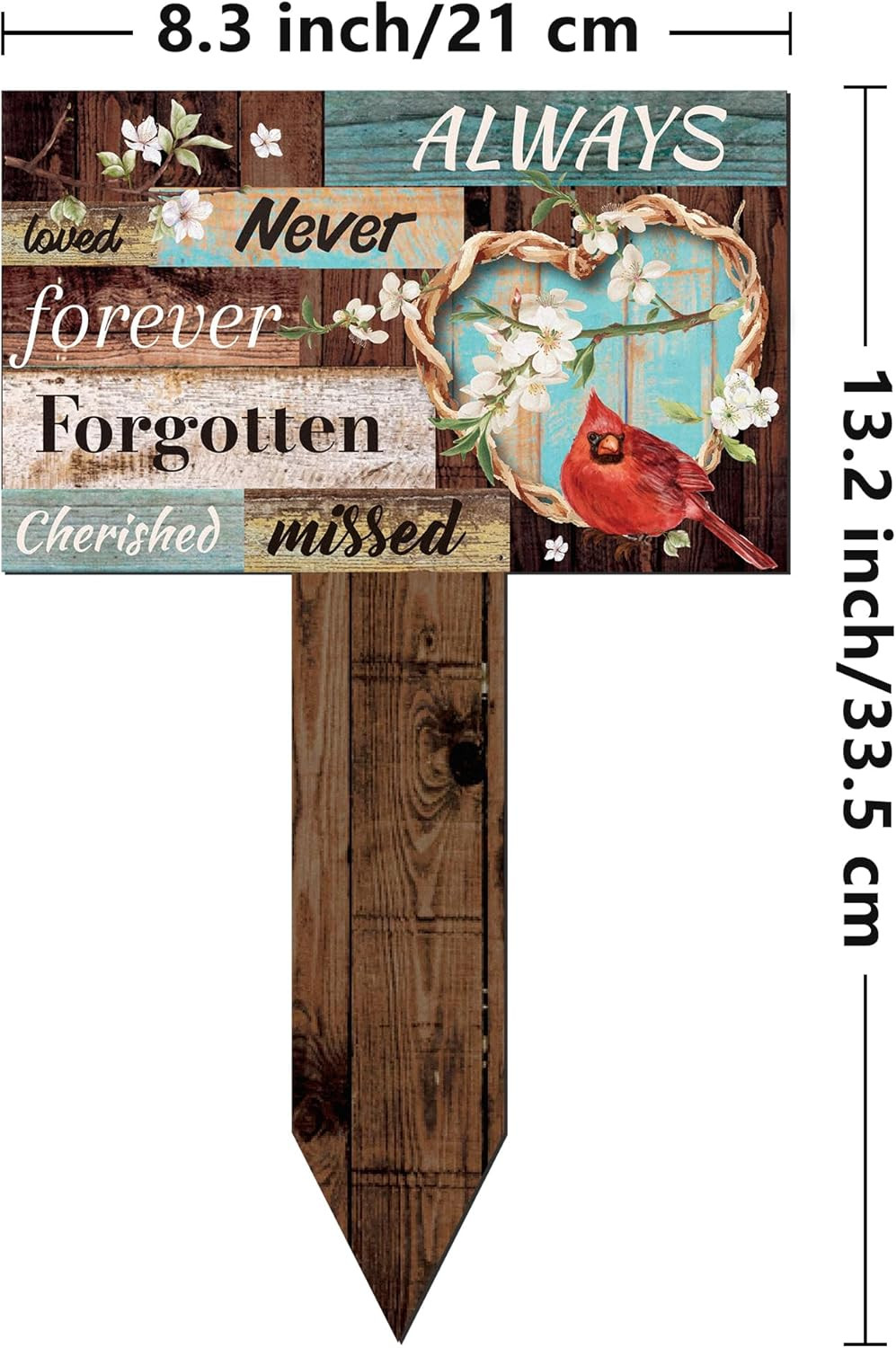 Stake Graves Cemetery Decorations – Colorlife Cardinal Metal Memorial Grave Mark
