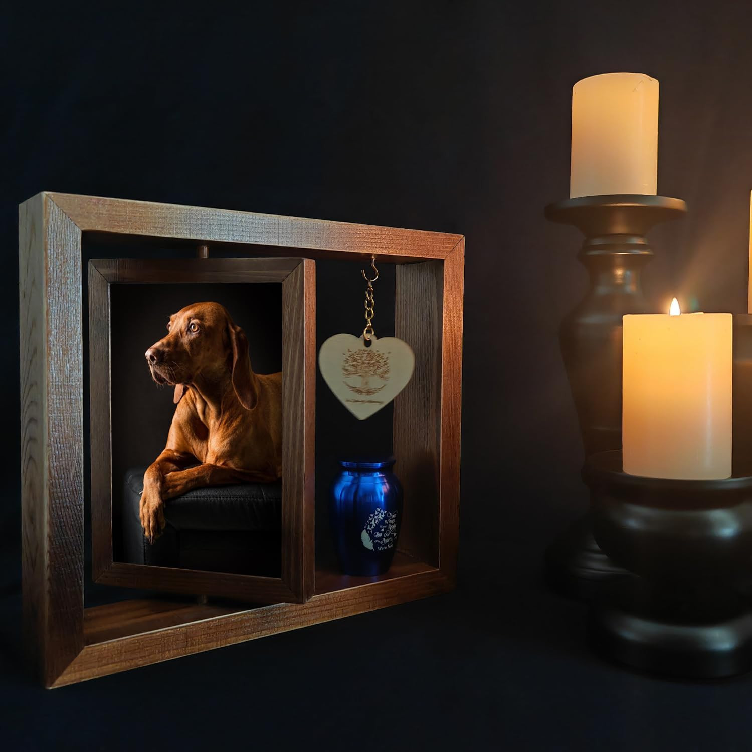 Memorial Picture Frame and Small Urn Set,Mini Cremation Keepsake Urn for Loss of