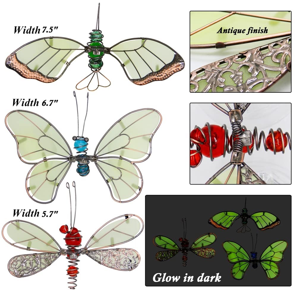 20 Inch Butterfly Garden Stakes Decor, Dragonfly Stakes, Hummingbird Glow in …