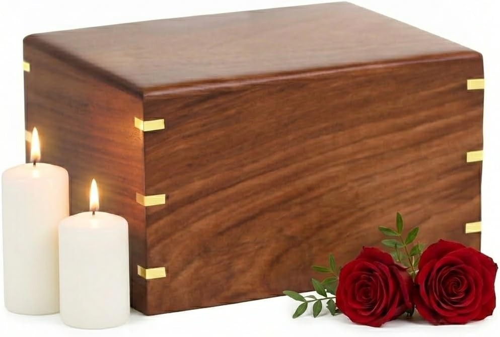 Wooden Urn Box for Adult Ashes | Wood Cremation urns for Large Ashes |Handmad…
