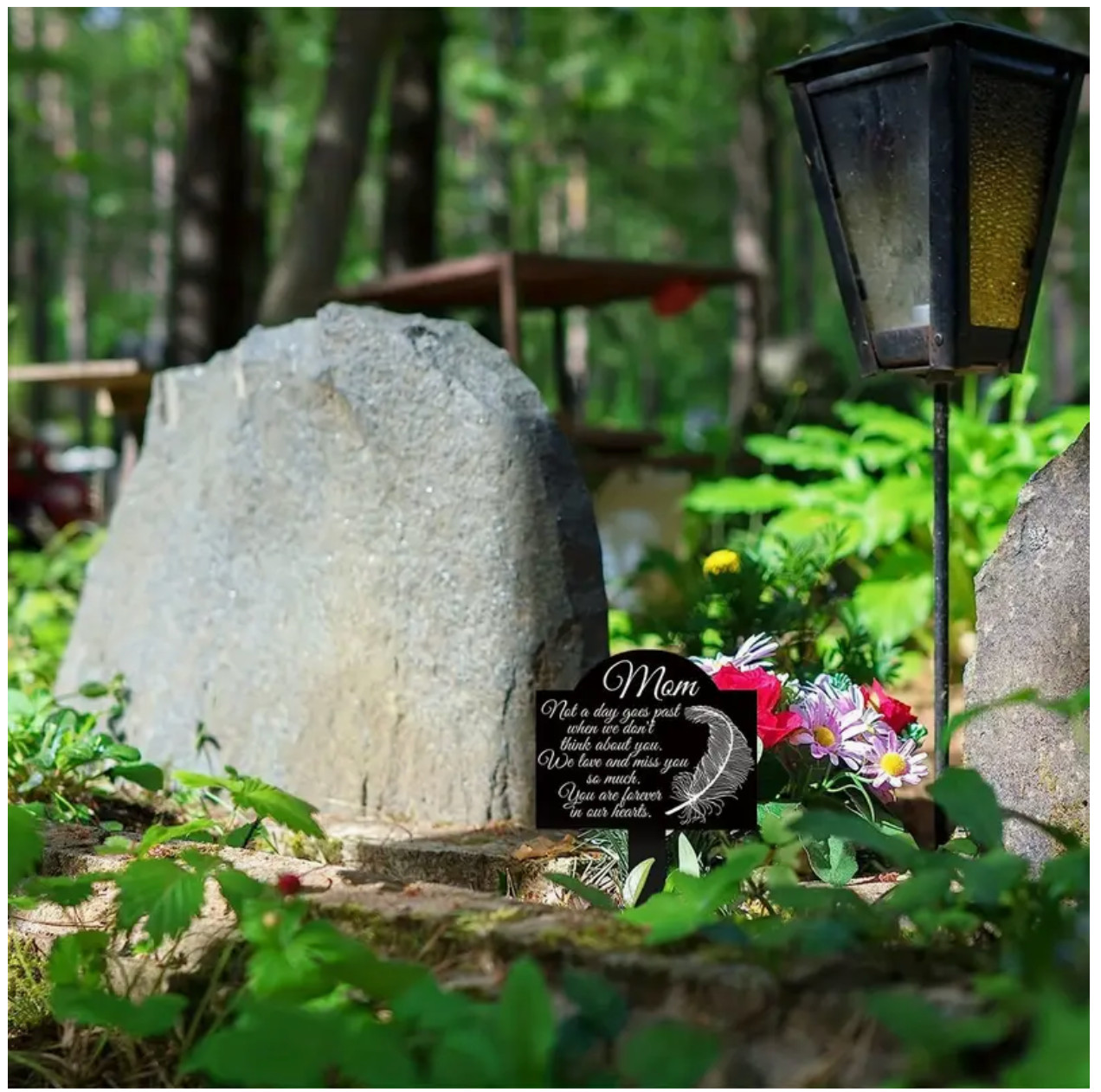 Acrylic Memorial Stake Cemetery Grave Plaque Acrylic Stake for Mom 8″x5″