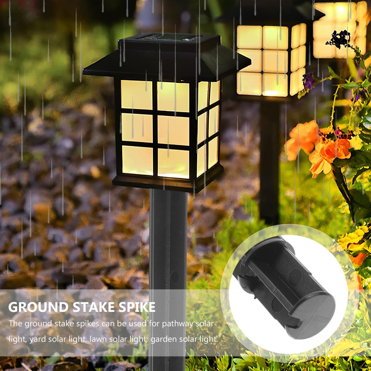 5Pcs Reinforced Ground Spikes, Stakes for Solar Lights, Plastic Stakes for Pa…