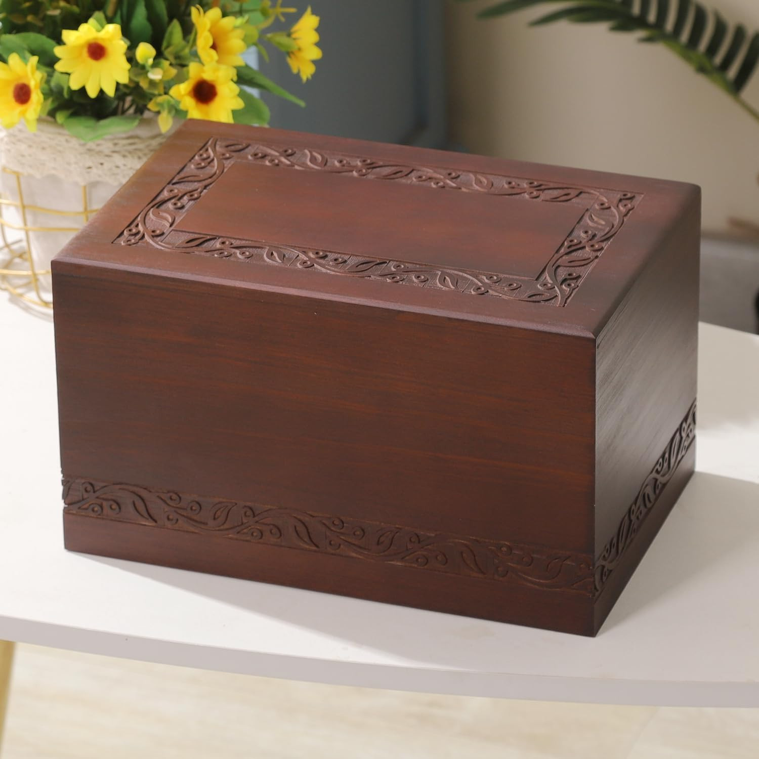 Wooden Urns for Human Ashes Adult Male Female, up to 250 Cubic Inches，Wood Crema