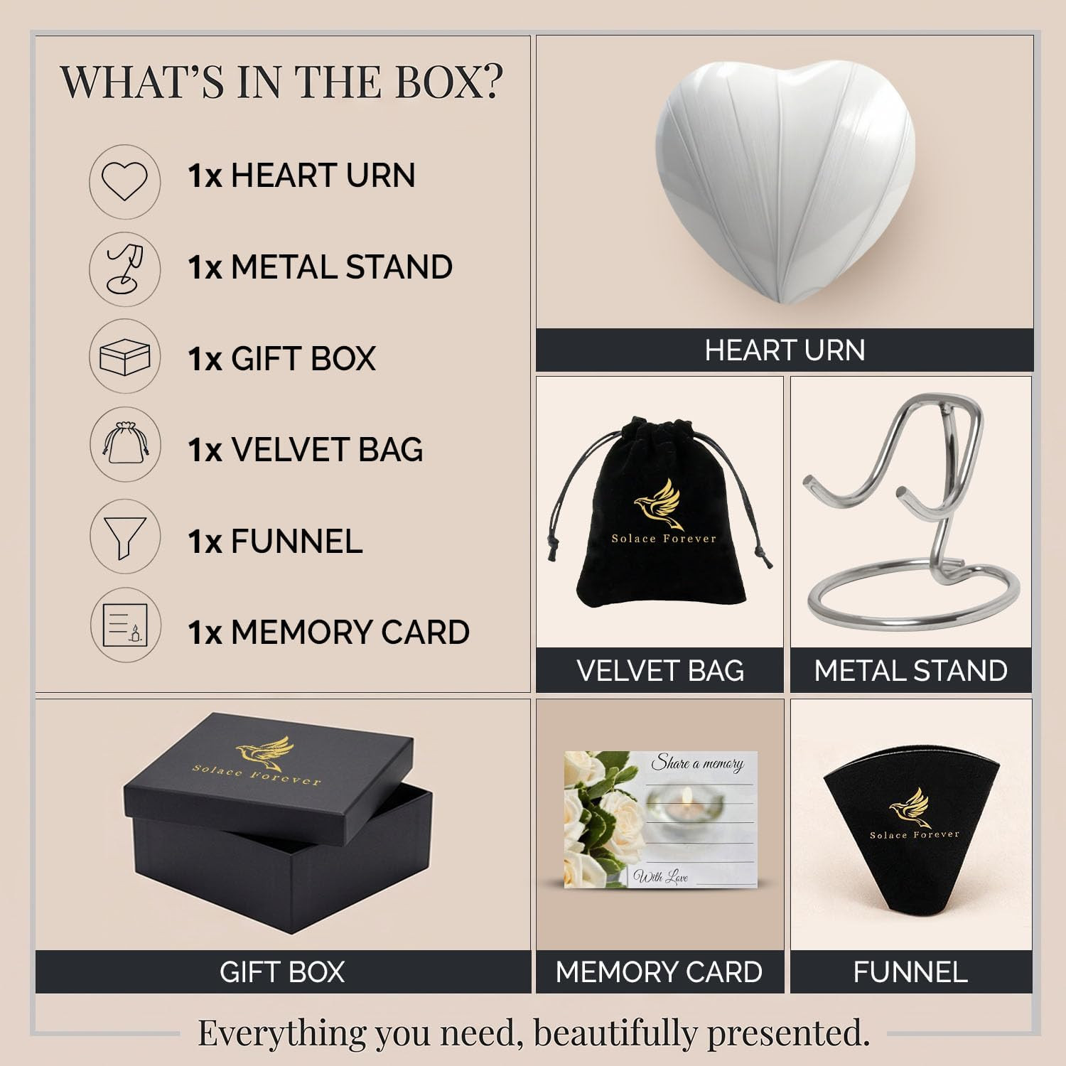 Small Urns for Human Ashes Keepsake – Heart Urn for Men & Women – Mini Urns with