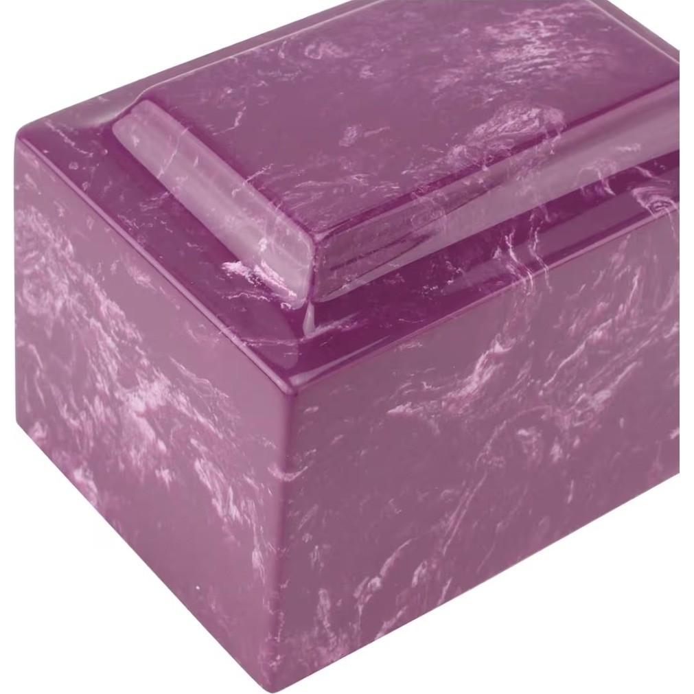MacKenzie Vault Silverlight Amethyst Purple Marble Funeral Urn Adult Cremation
