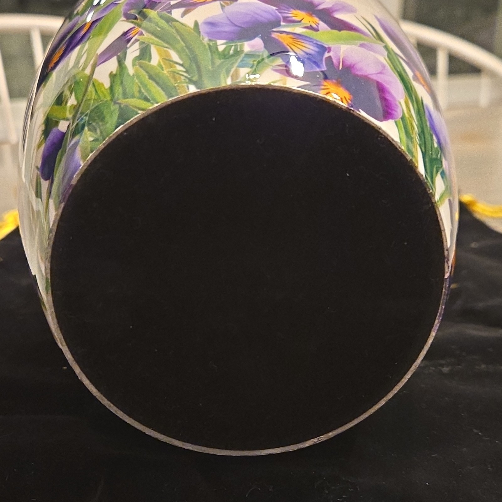 Smart Choice Metal Cremation Urn with Hummingbird and Purple Flowers