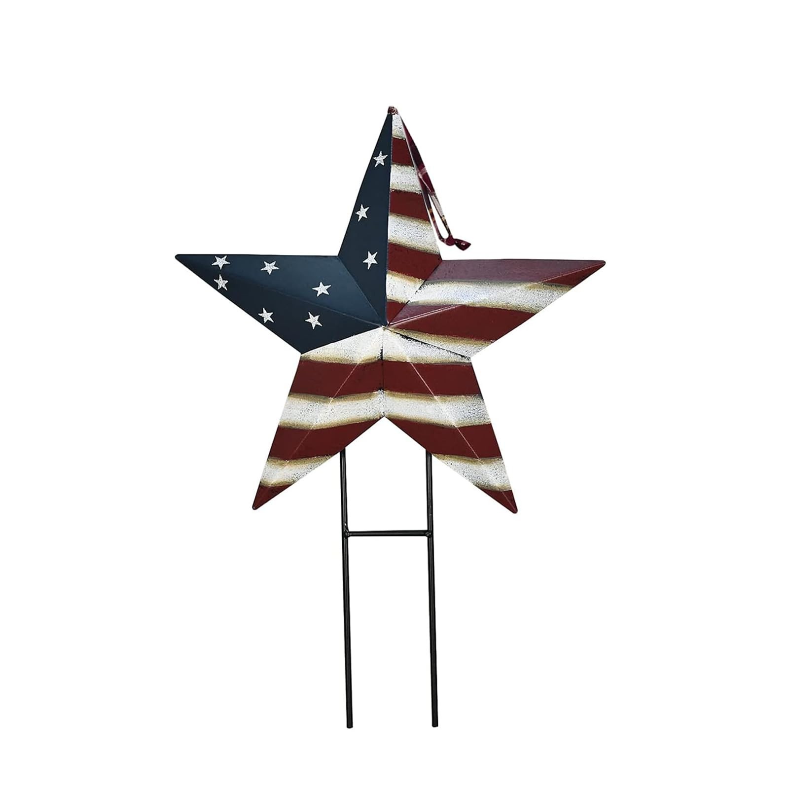 Patriotic Metal Star Yard Signs for 4th of July Outdoor Garden Decor