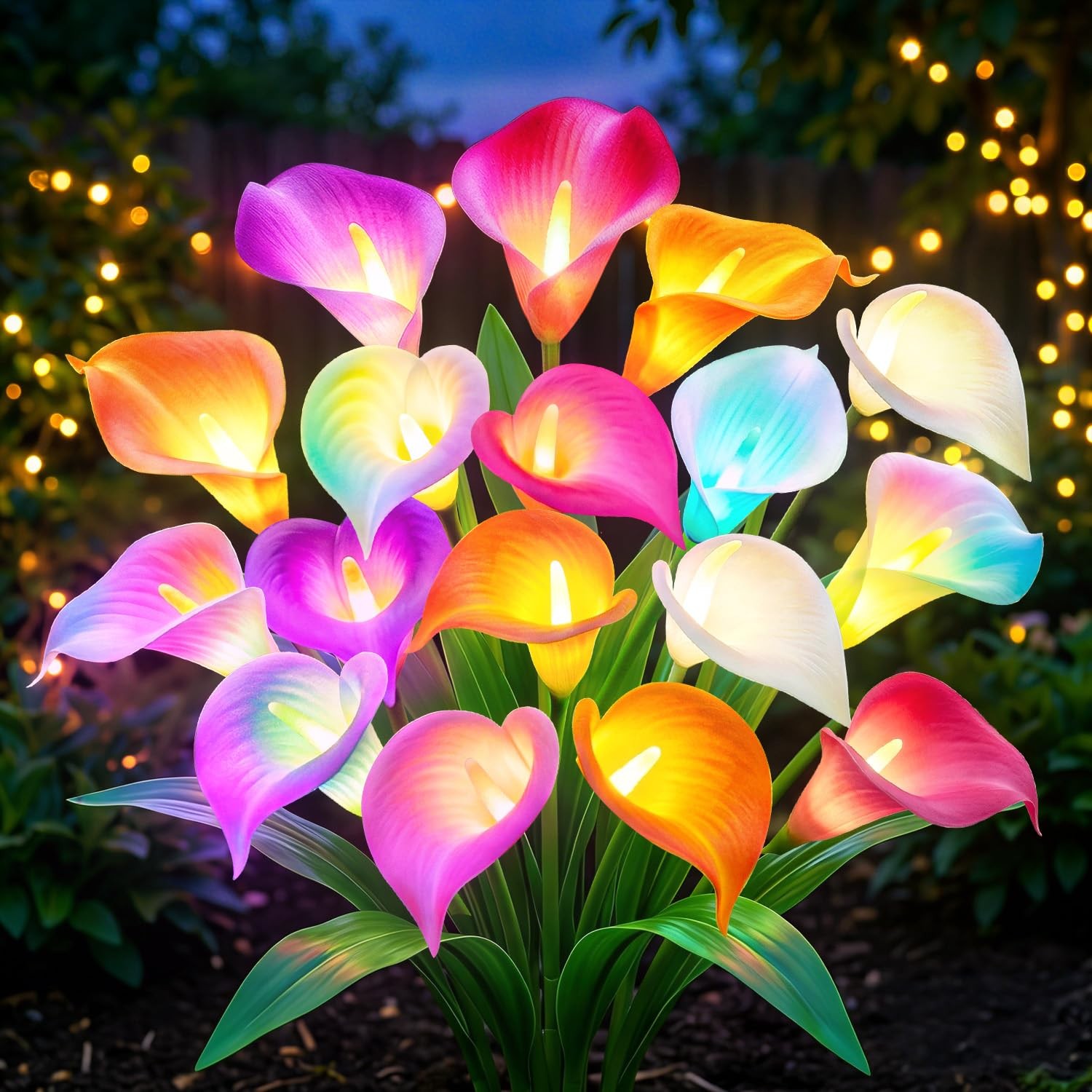 Solar Lights Outdoor Decorative, 4 Pack Color Changing Solar Garden Lights Wi…