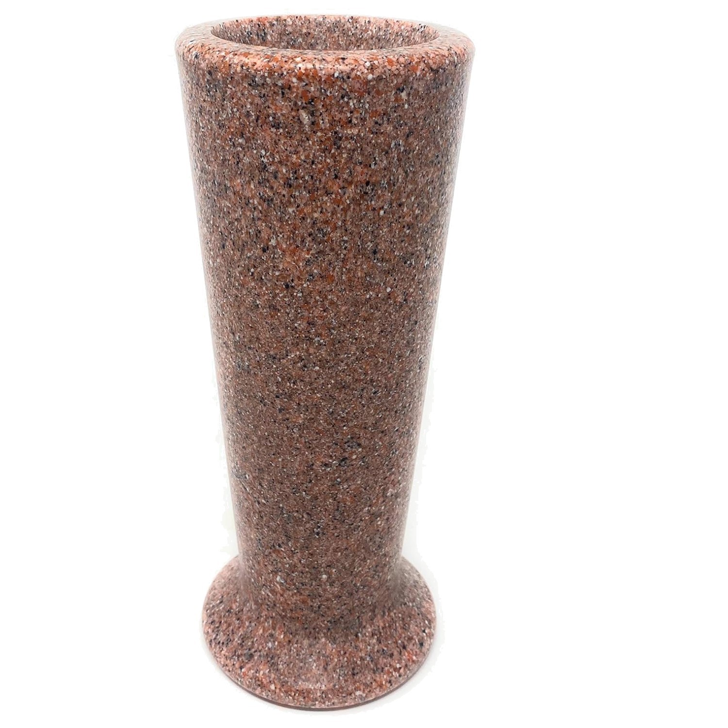 Durable Plastic Cemetery Flower Vase – Pink Granite