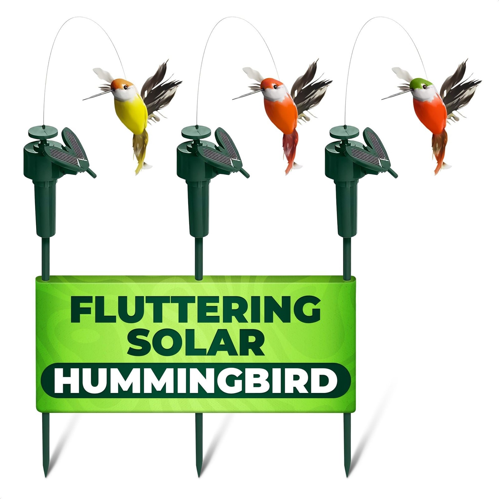 Hummingbird Garden Stakes Moving Outdoor Decor for Plants and Lawn
