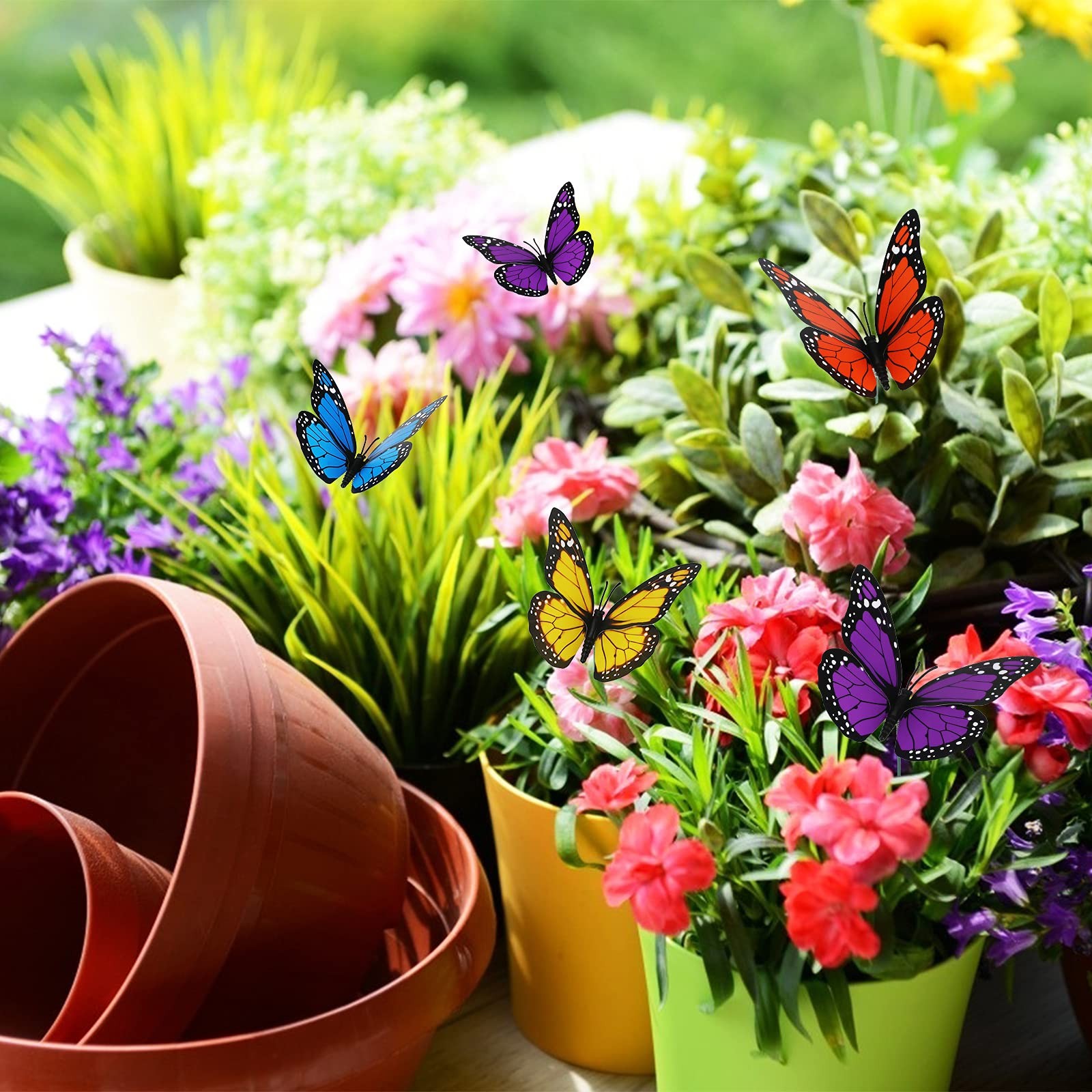 Colorful Butterfly Garden Stakes 27 Pcs Yard Ornaments for Patio Decor