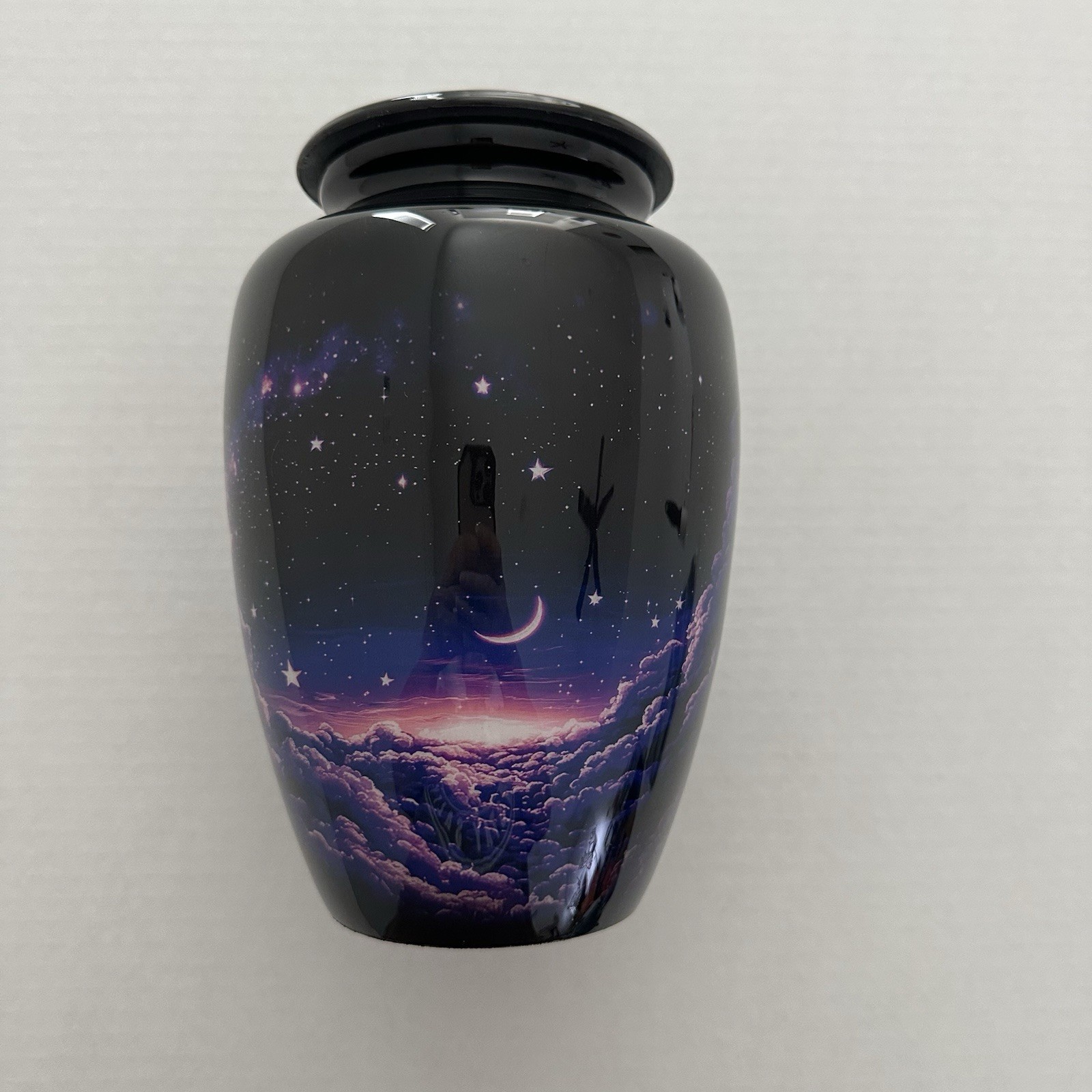 Large Cremation Urn for Adult Human Ashes Funeral Night Sky Stars Purple