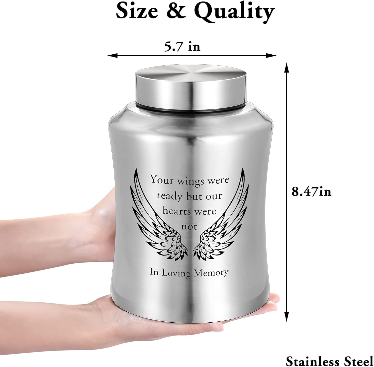 Urns for Ashes Decorative Urns for Adult Human Ashes Large Stainless Steel Crema