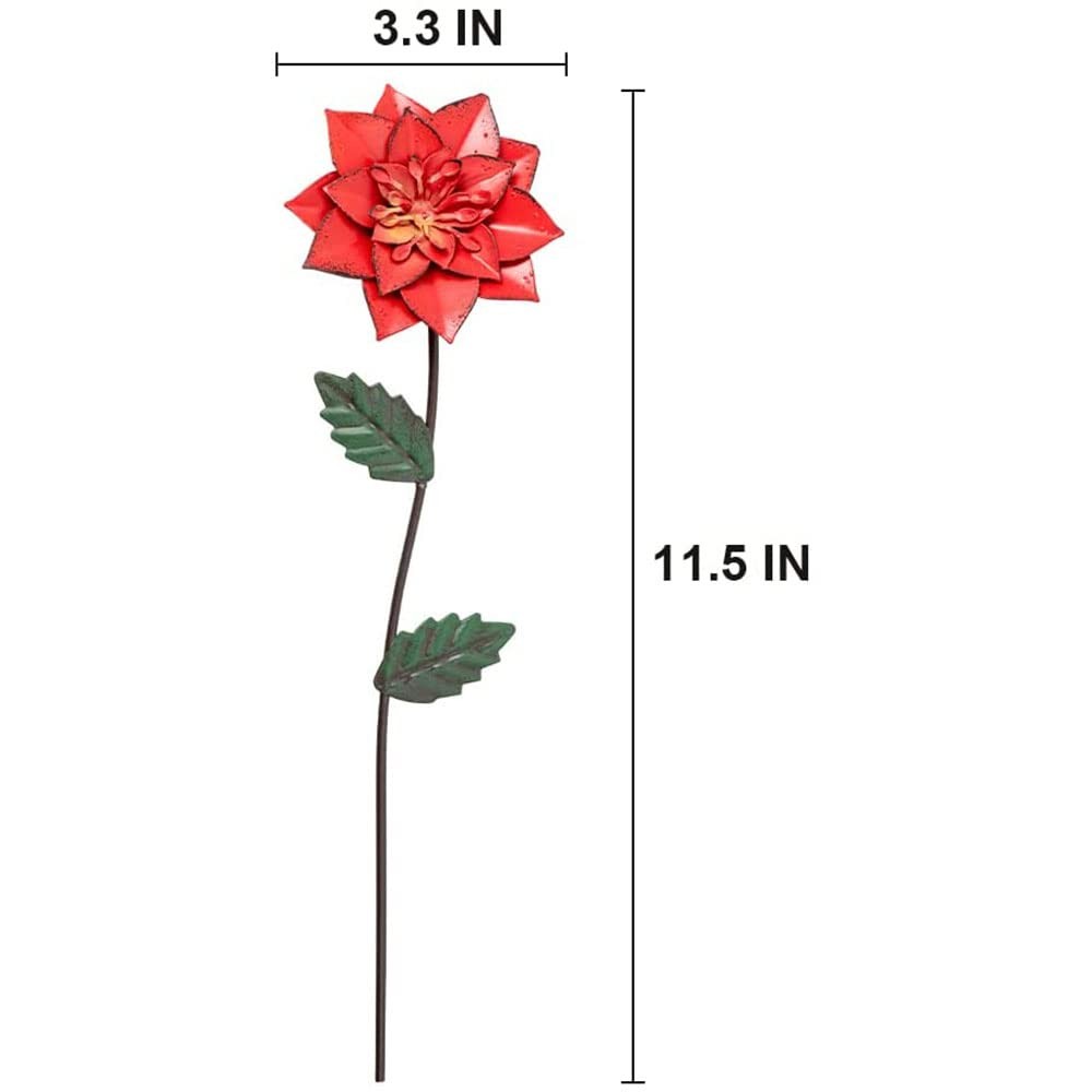 Garden Decor for Outside, 6 Pack Flower Garden Stakes Outdoor Decor Metal Sha…