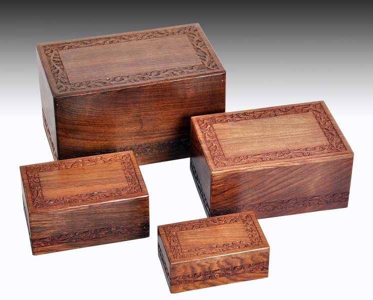 Rosewood, Hand Carved, Wooden Adult Cremation Urn, Free shipping