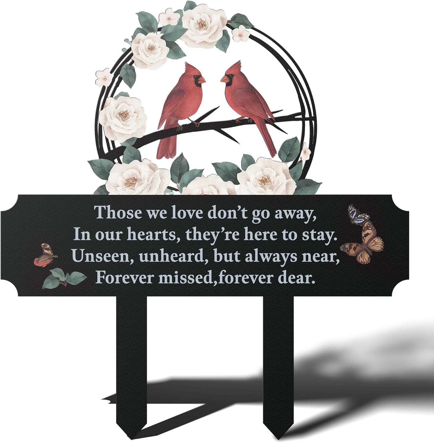 Cemetery Decorations for Grave Markers Humans with Cardinal & Memorial Flowers
