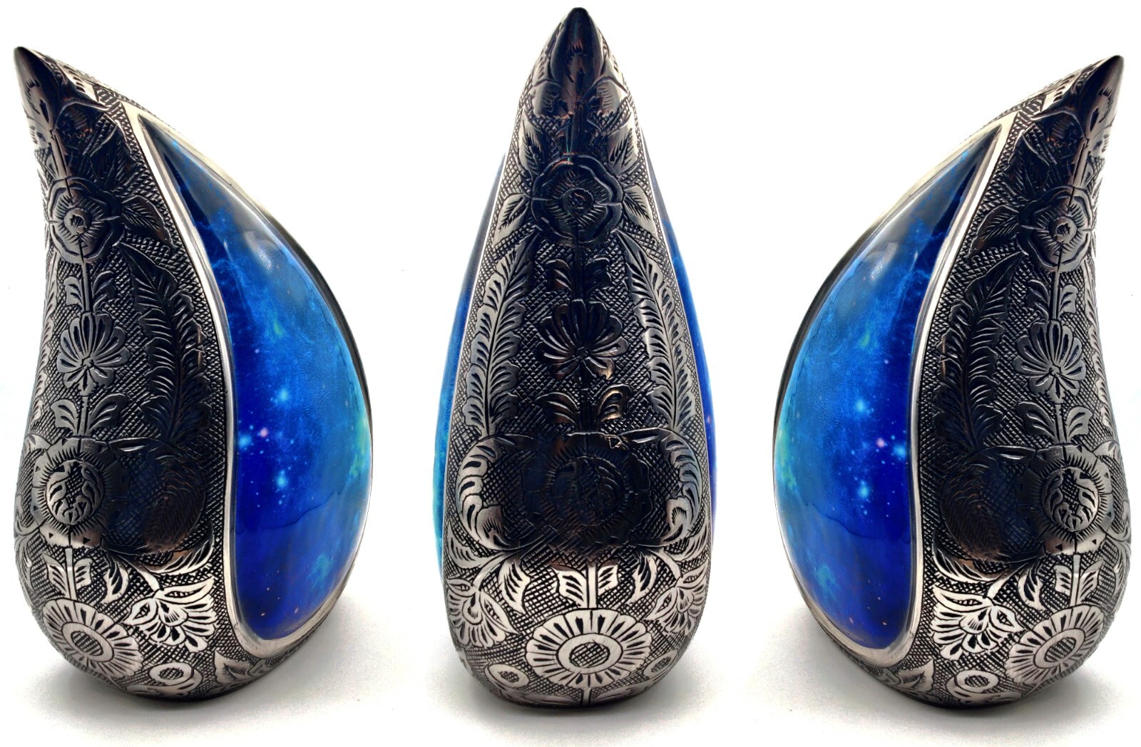 Galaxy Teardrop Urns for Human Ashes Funeral Cremation Urn with Velvet Bag 6inch