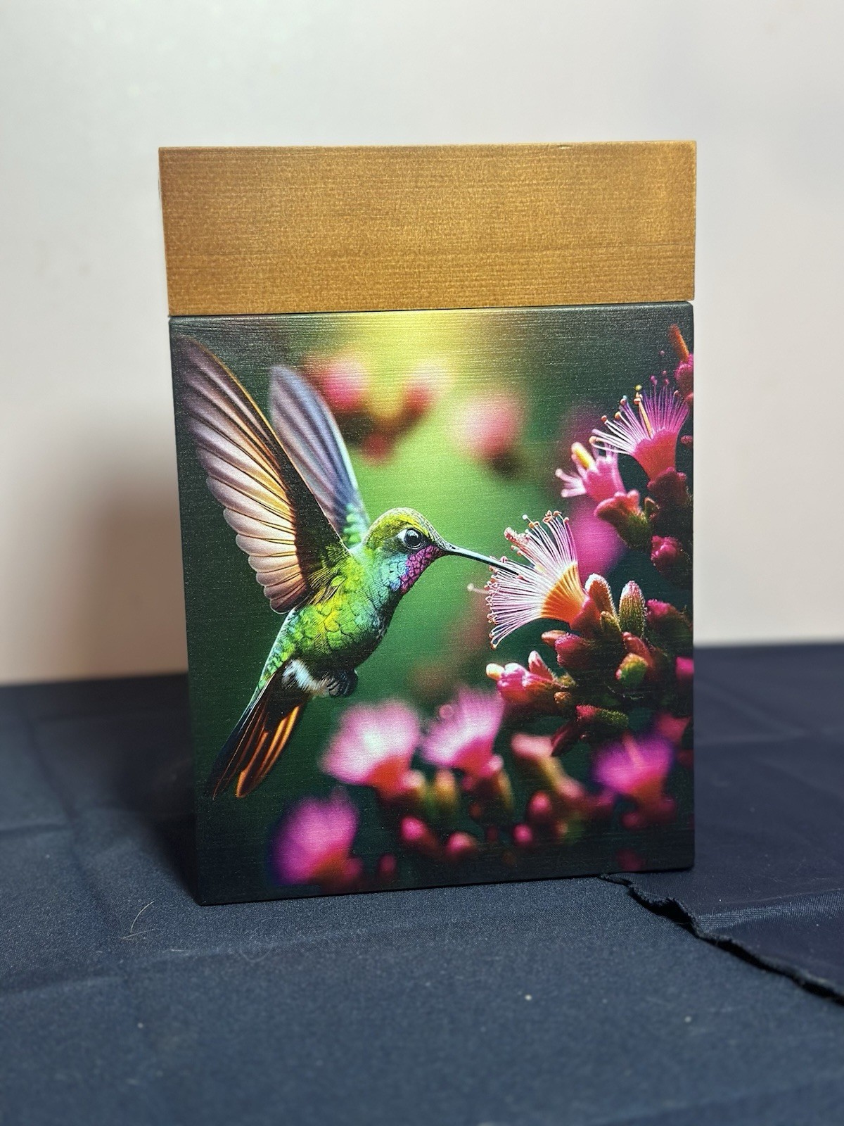 Hummingbird Wood Urn for Ashes of Humans and Animals, Burial Funeral, Memorial