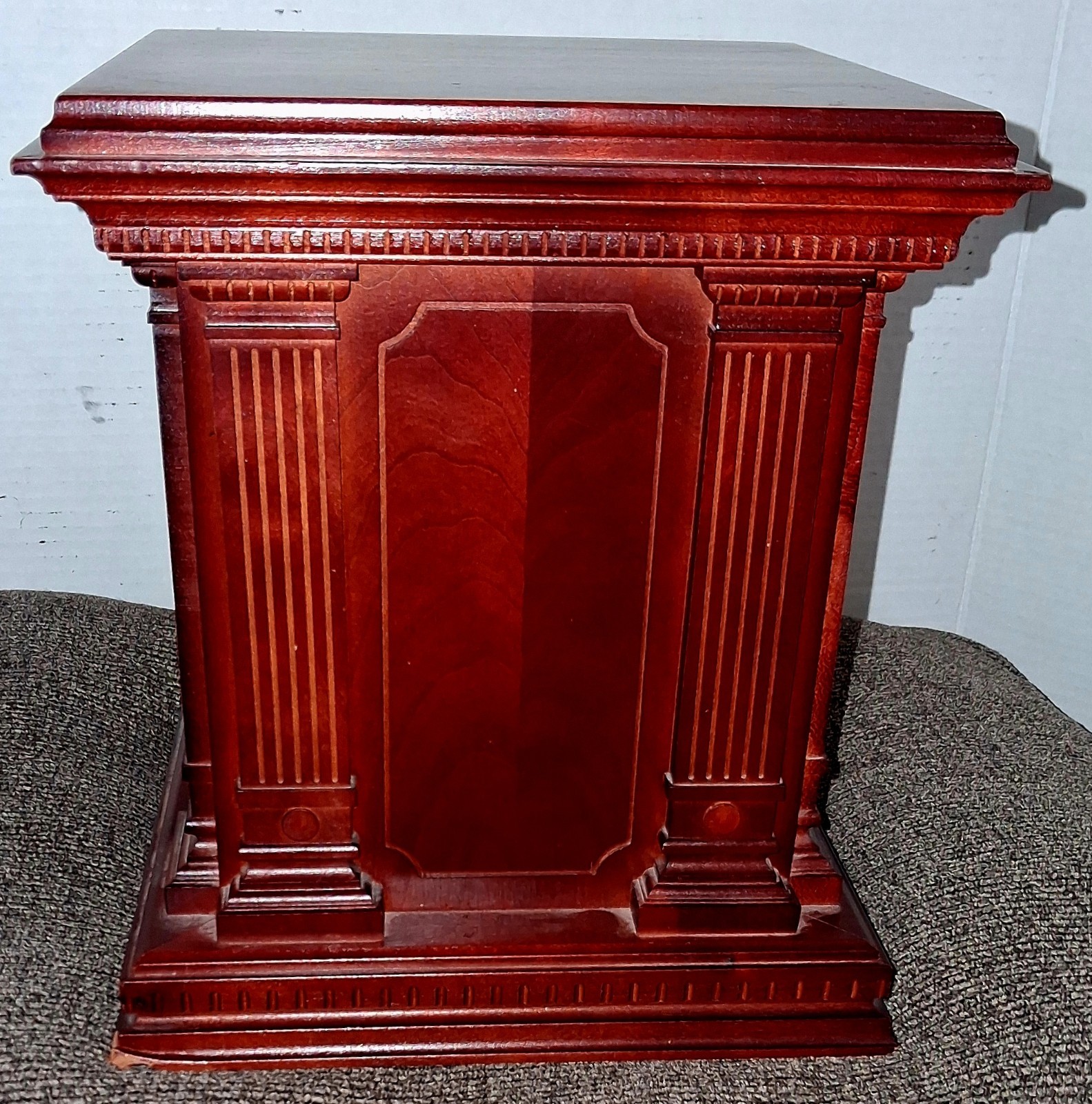 Cherry Wood Urn With Gorgeous Cross Ornament ✝️