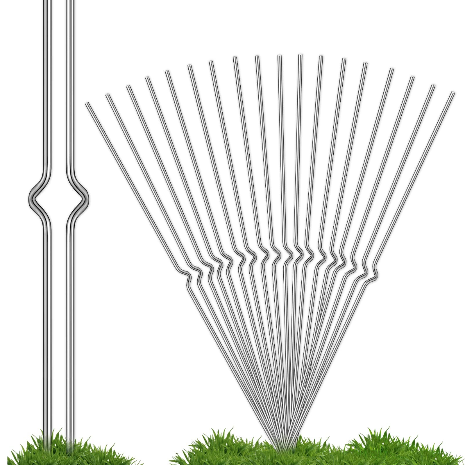 12 PCS Metal Yard Sign Stakes 14 Inch Corrugated Plastic Tombstone Holder