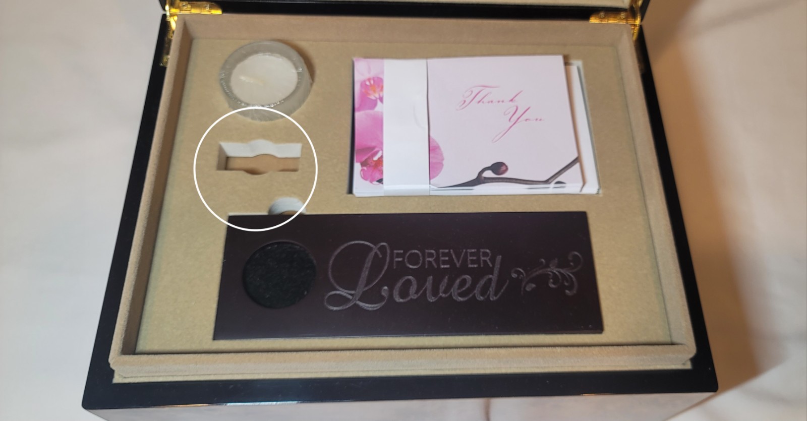Cremation Urn Memory Box & Memento Kit Cherry Burlwood