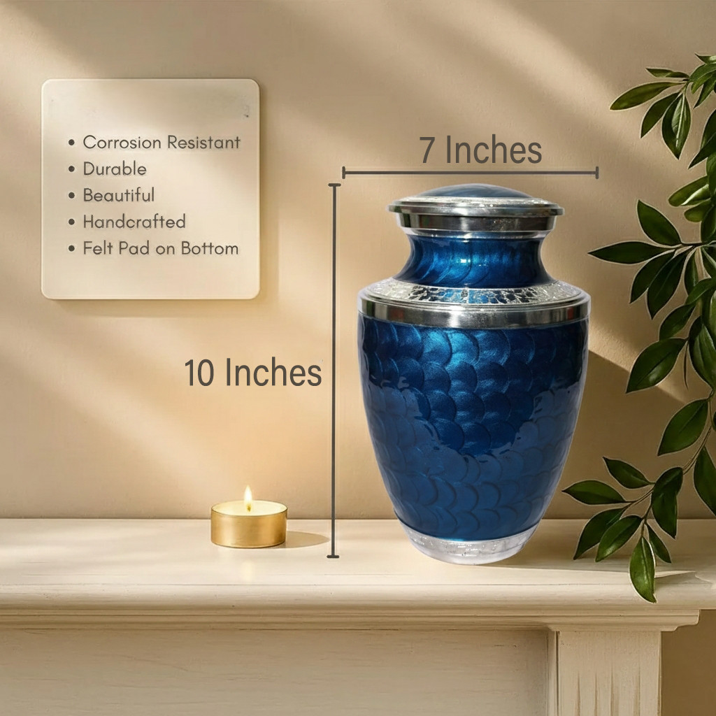 Large Cremation Urn for Human Ashes Handcrafted Funeral Memorial Urn