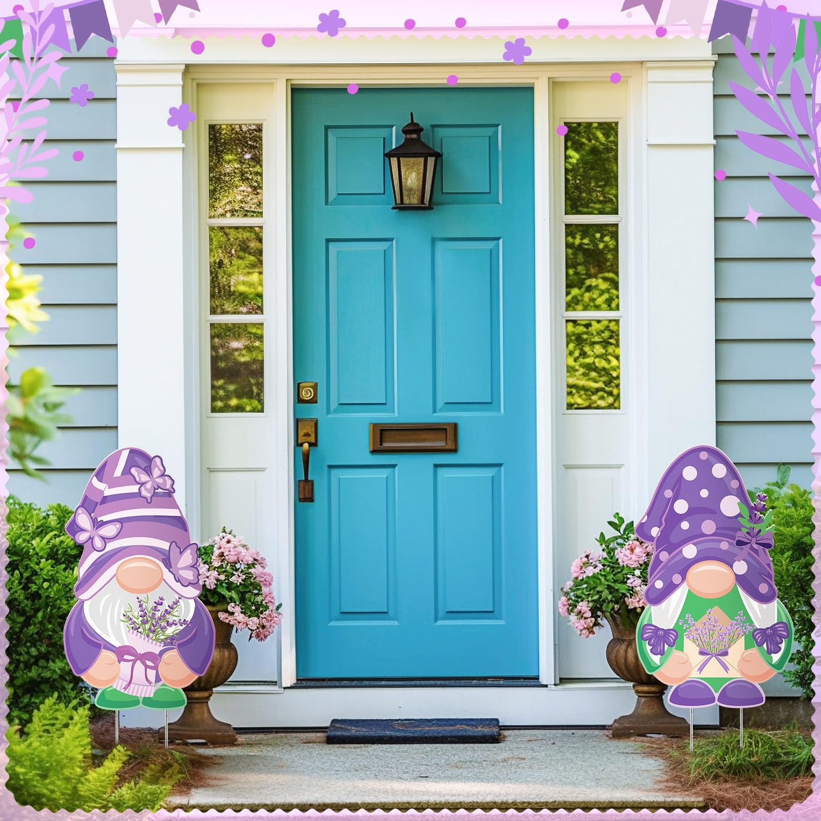 2 Pcs Easter/Spring Outdoor Decorations 16 Inch Easter Yard Signs Metal Paste…