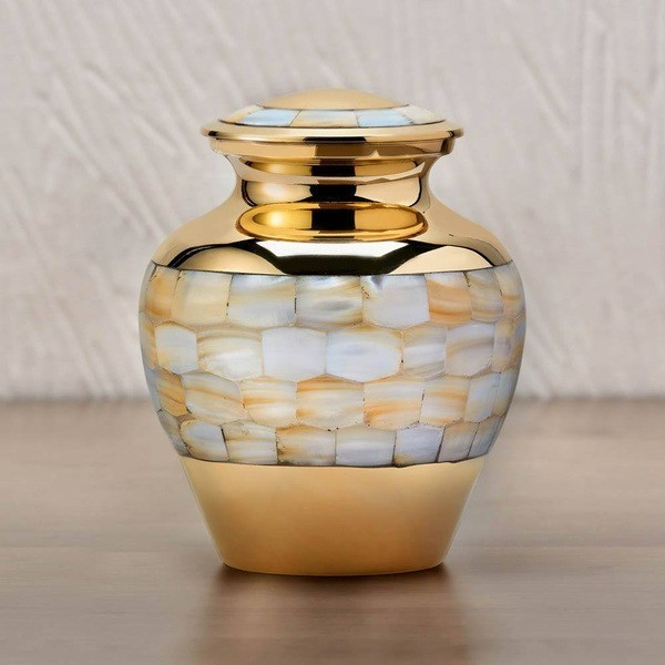 At Peace Memorials Elite Mother of Pearl Extra Small Cremation Urn