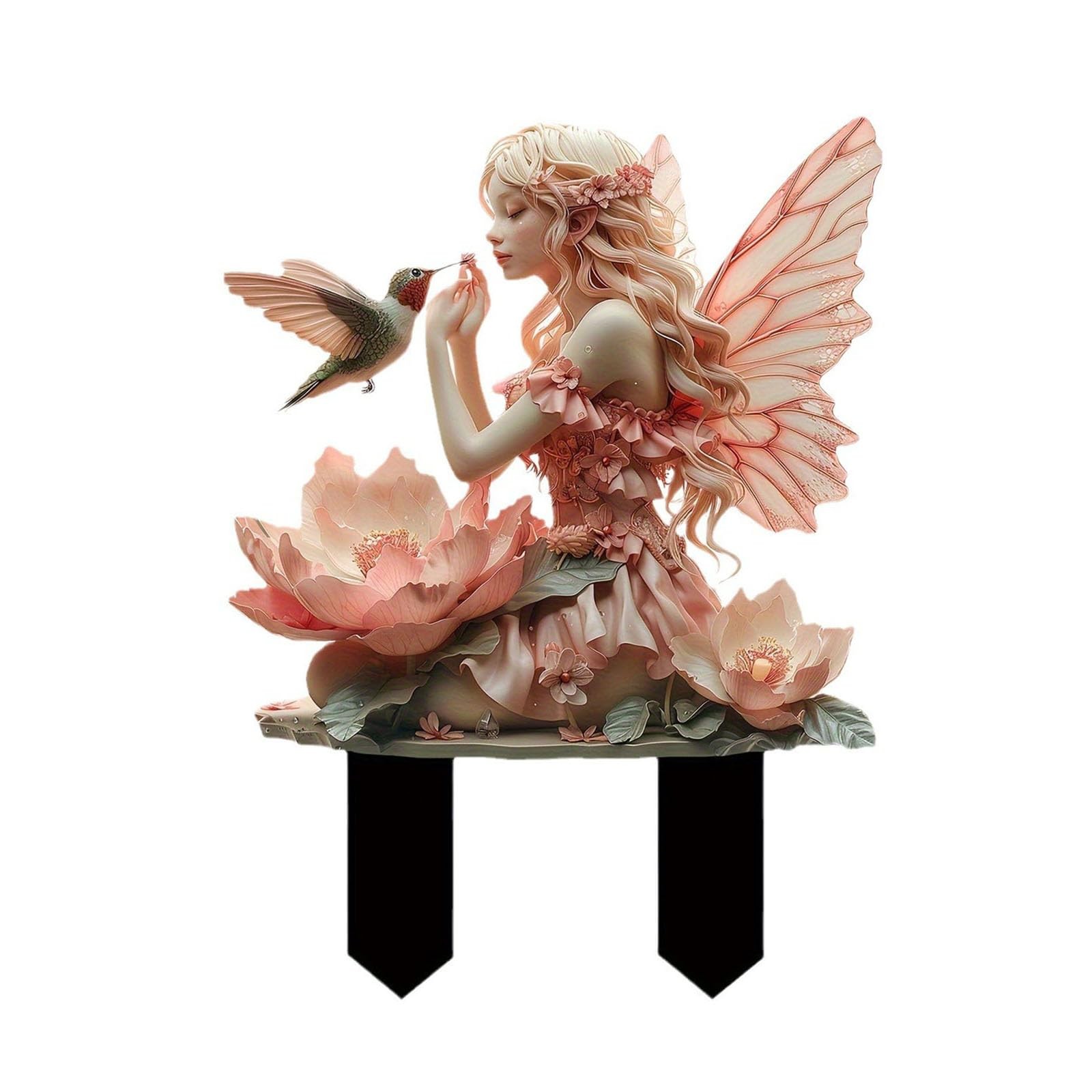 Fairy Garden Decor, Elf Garden Sign with Stake, Outdoor Yard Fairy Panel Orna…