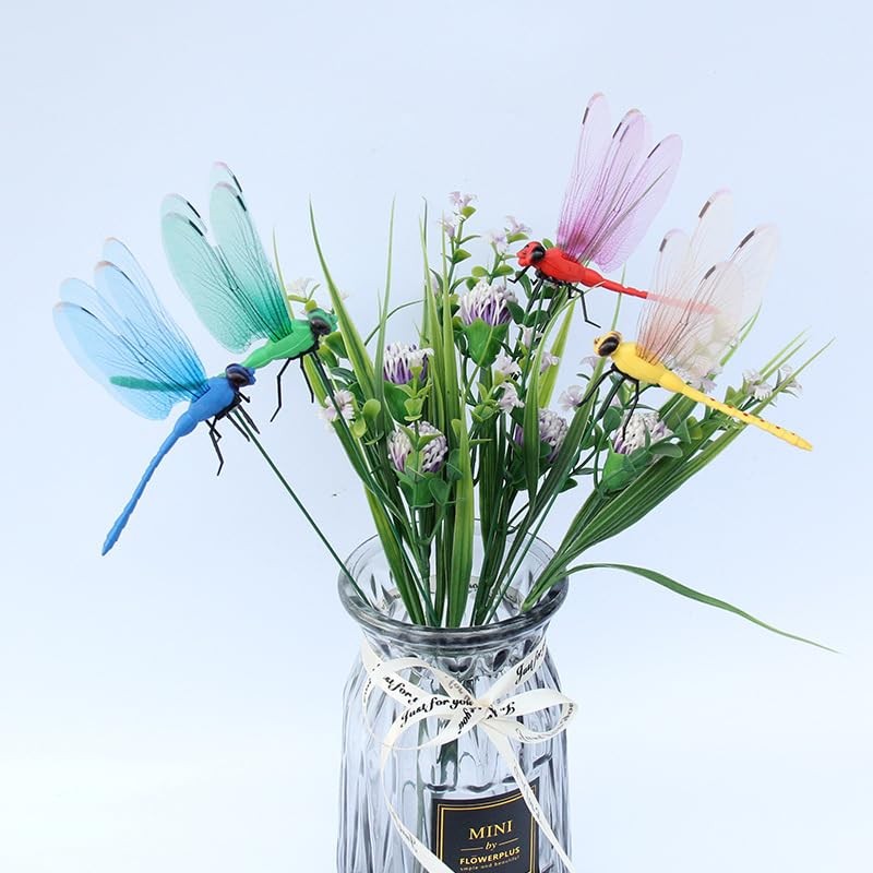 8 Pcs Dragonfly Clip Bug Repellent, DIY Dragonfly Garden Stakes Decor, Dragon…