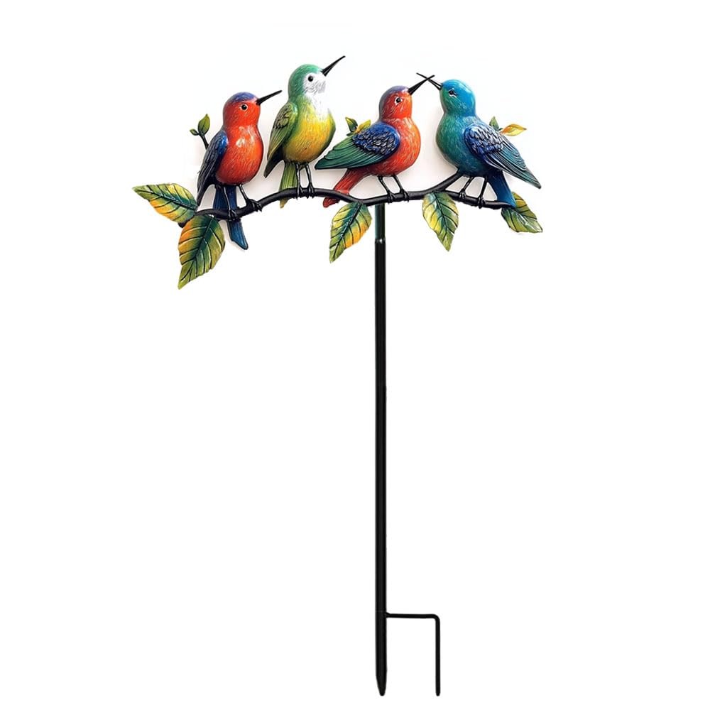 Metal Hummingbird Garden Stake, Colorful Outdoor Yard Decor, Durable Weatherp…
