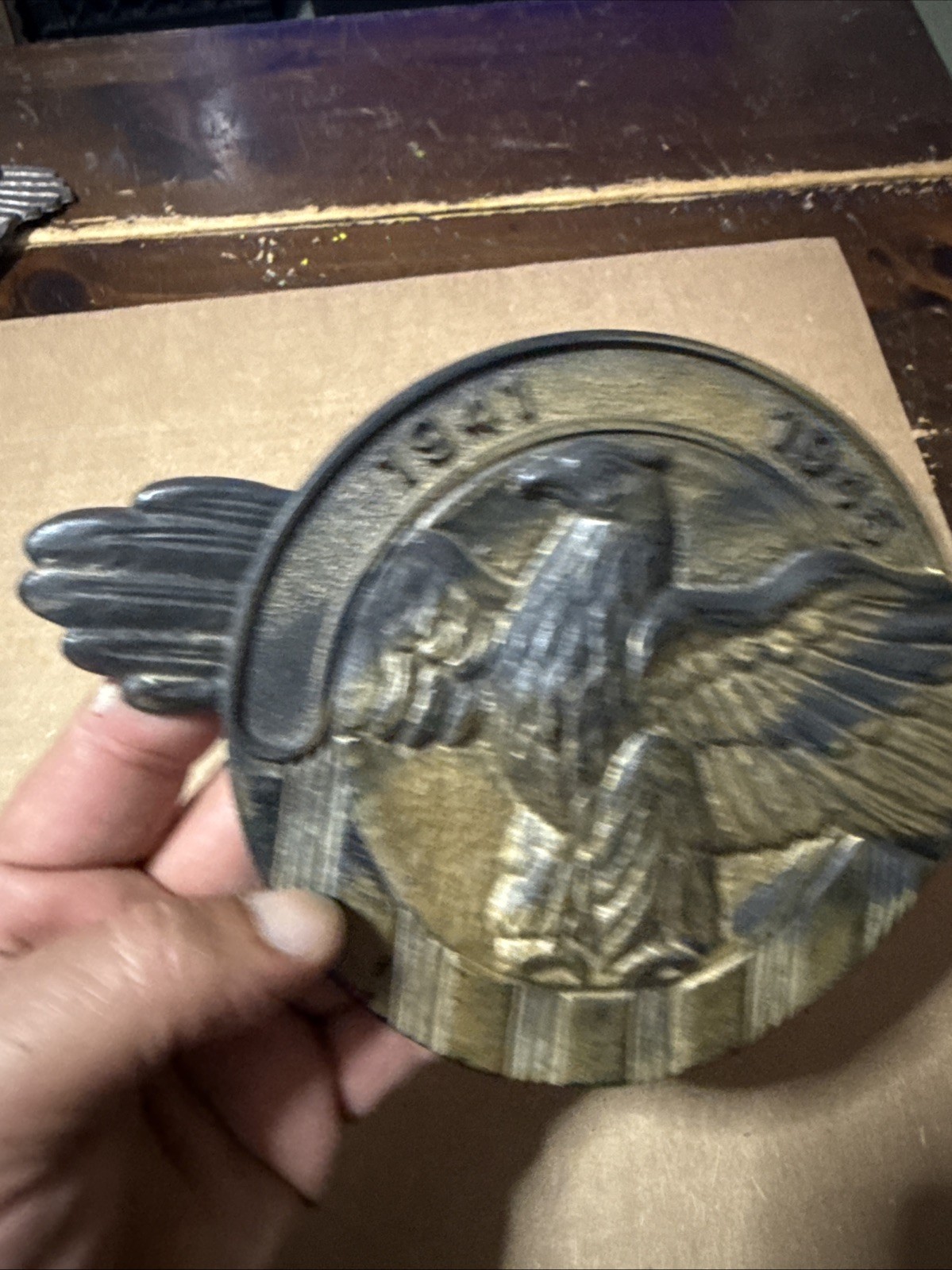 WWII Veteran Grave Marker U.S. Military 1941-1945 Flag Emblem Galeton, PA (READ)