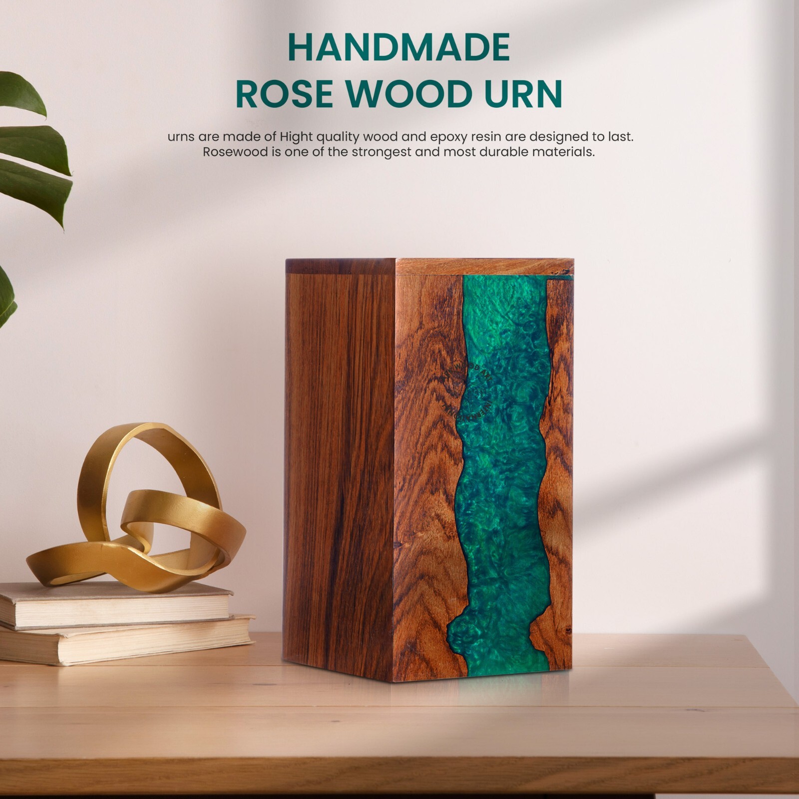Cremation Urns for Human Ashes | Resin Epoxy Wood Urns for Ashes –Adult Size Gif