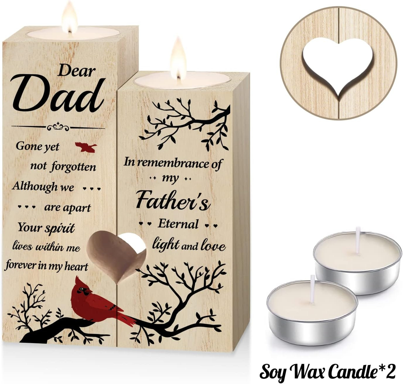 Memorial Gift – Memorial Candlestick Gifts for Loss of Father – Sympathy Gift fo