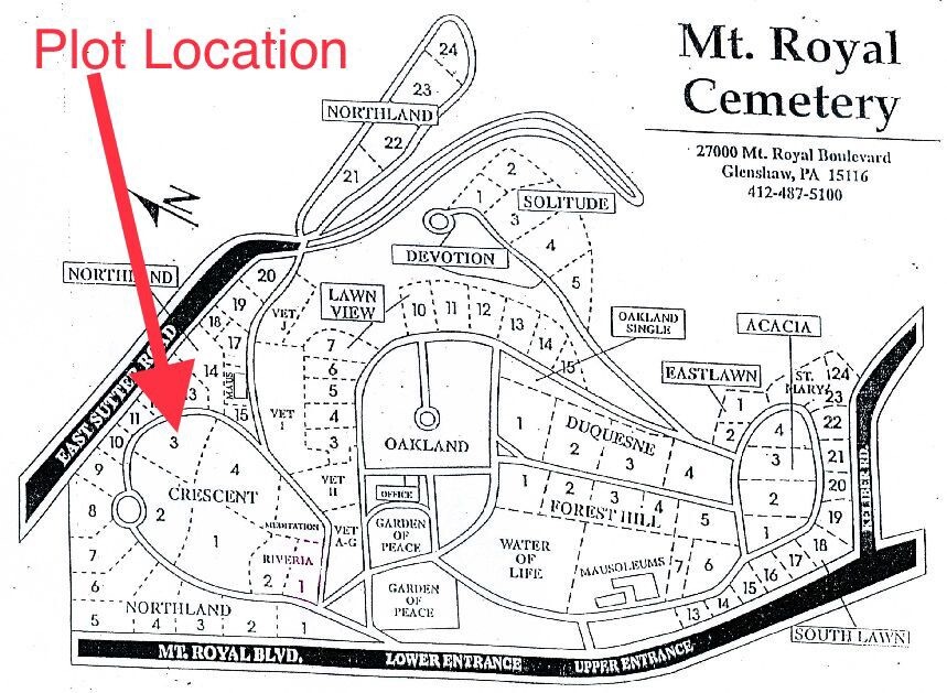 5 CEMETERY PLOTS IN MOUNT ROYAL MEMORIAL PARK CRESCENT PART 3 (Glenshaw, PA)