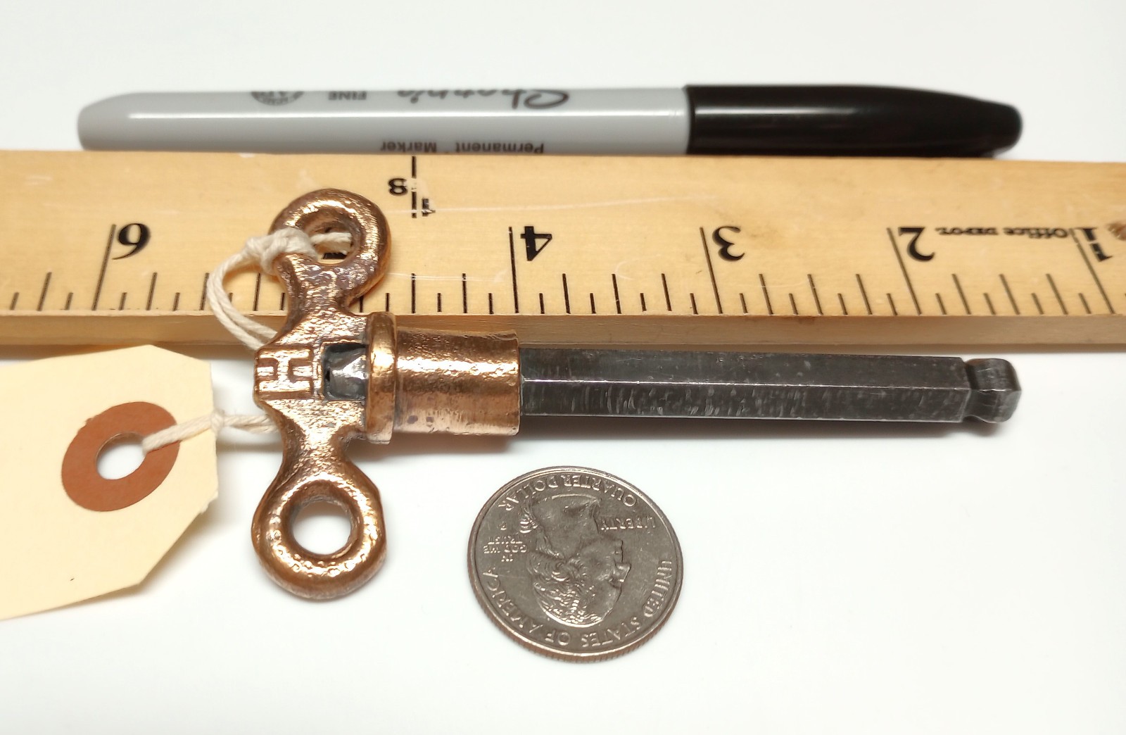 Brass and Steel Pocket Casket Key