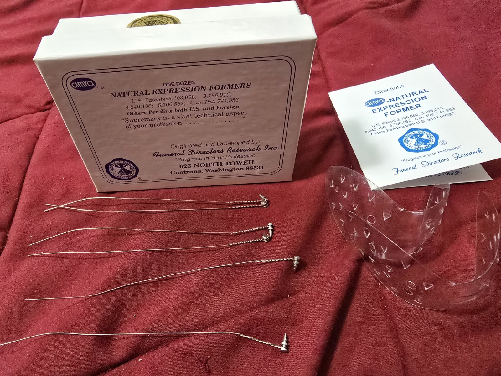 2 Vintage Mouth Formers w/ Box & SIX RARE Vintage Embalming Injector Needles