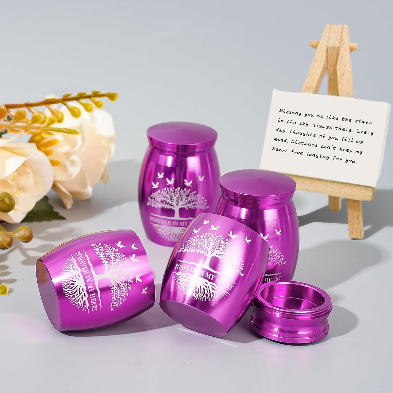 Mini Urns for Ashes Keepsake Set of 4, Small Cremation Keepsake Urns for Human/P