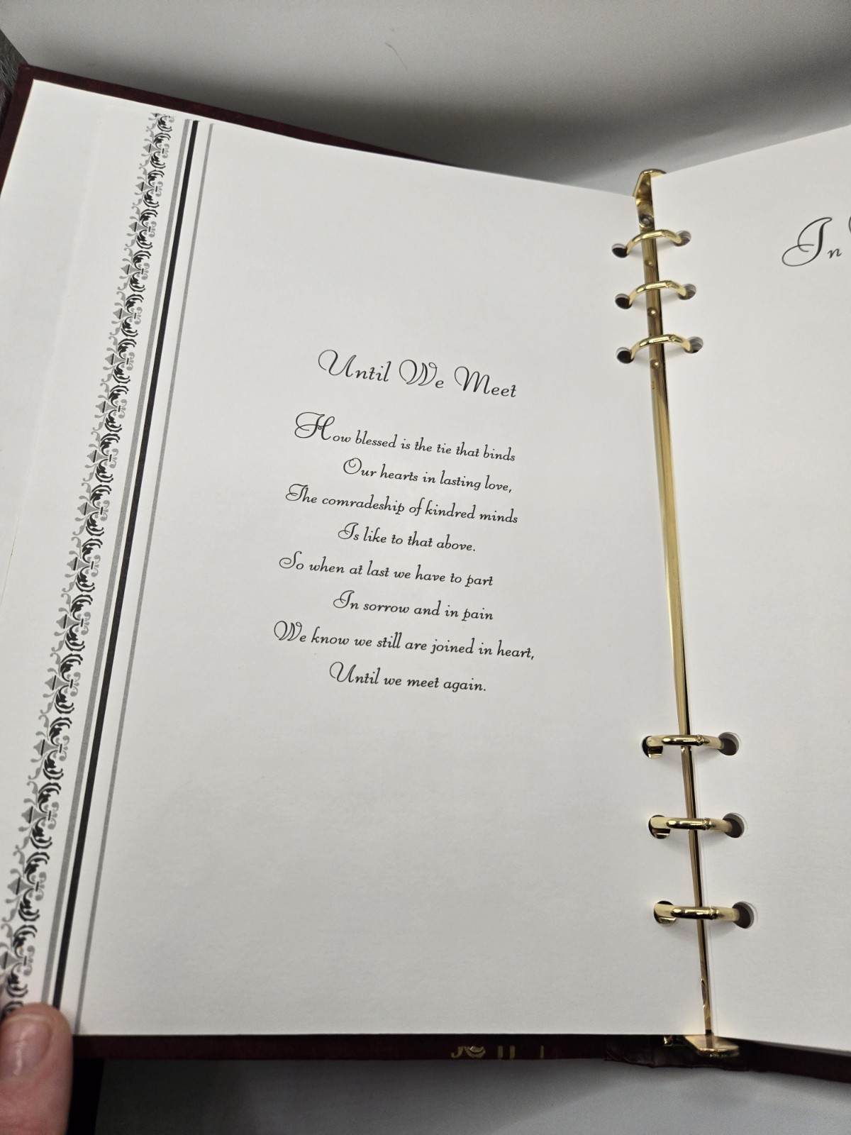 Memorial Guest Register Book Burgundy Leatherette Gold Foil In Loving Remembranc
