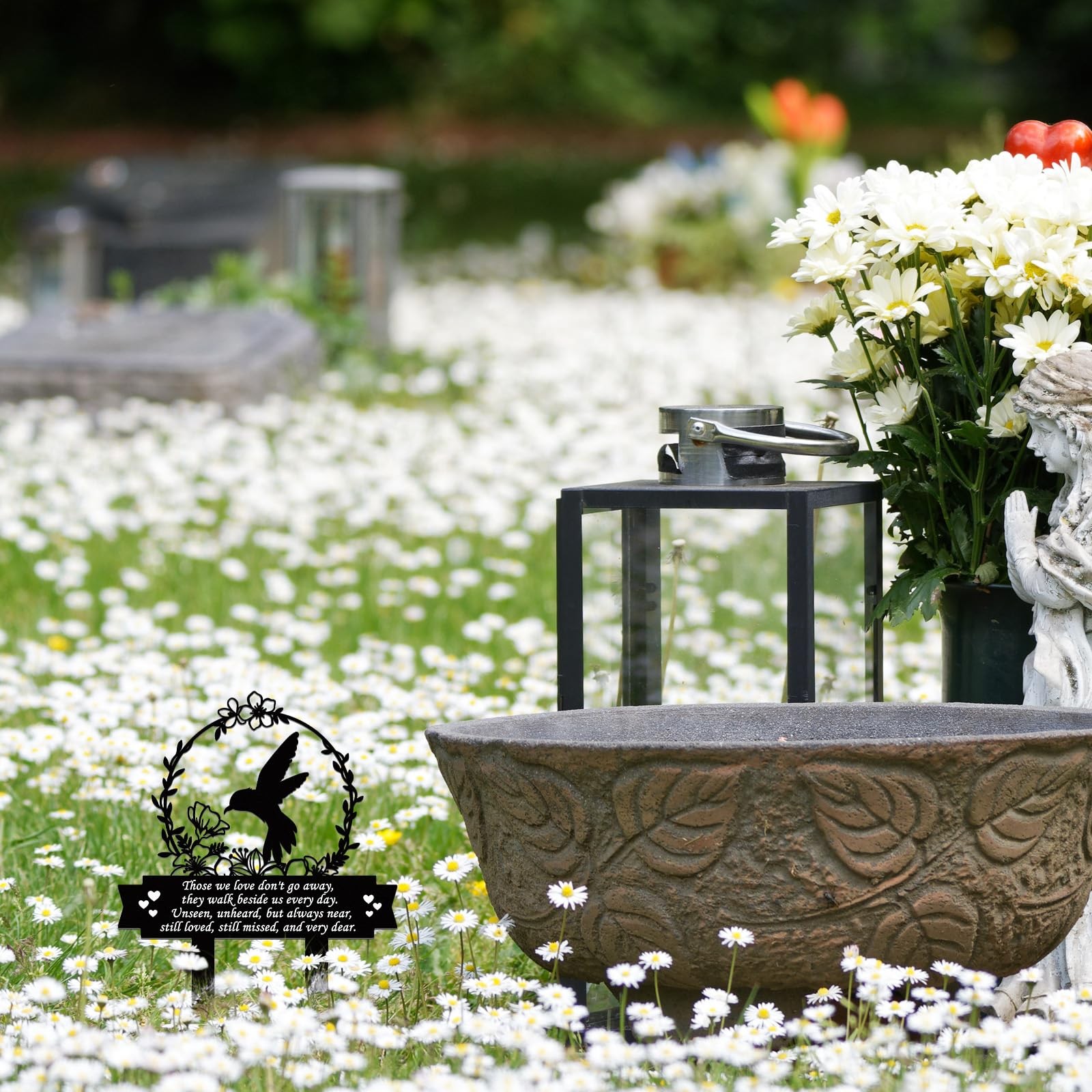 Hummingbird Grave Marker Plaques Memorial Decorations for Cemetery & Garden