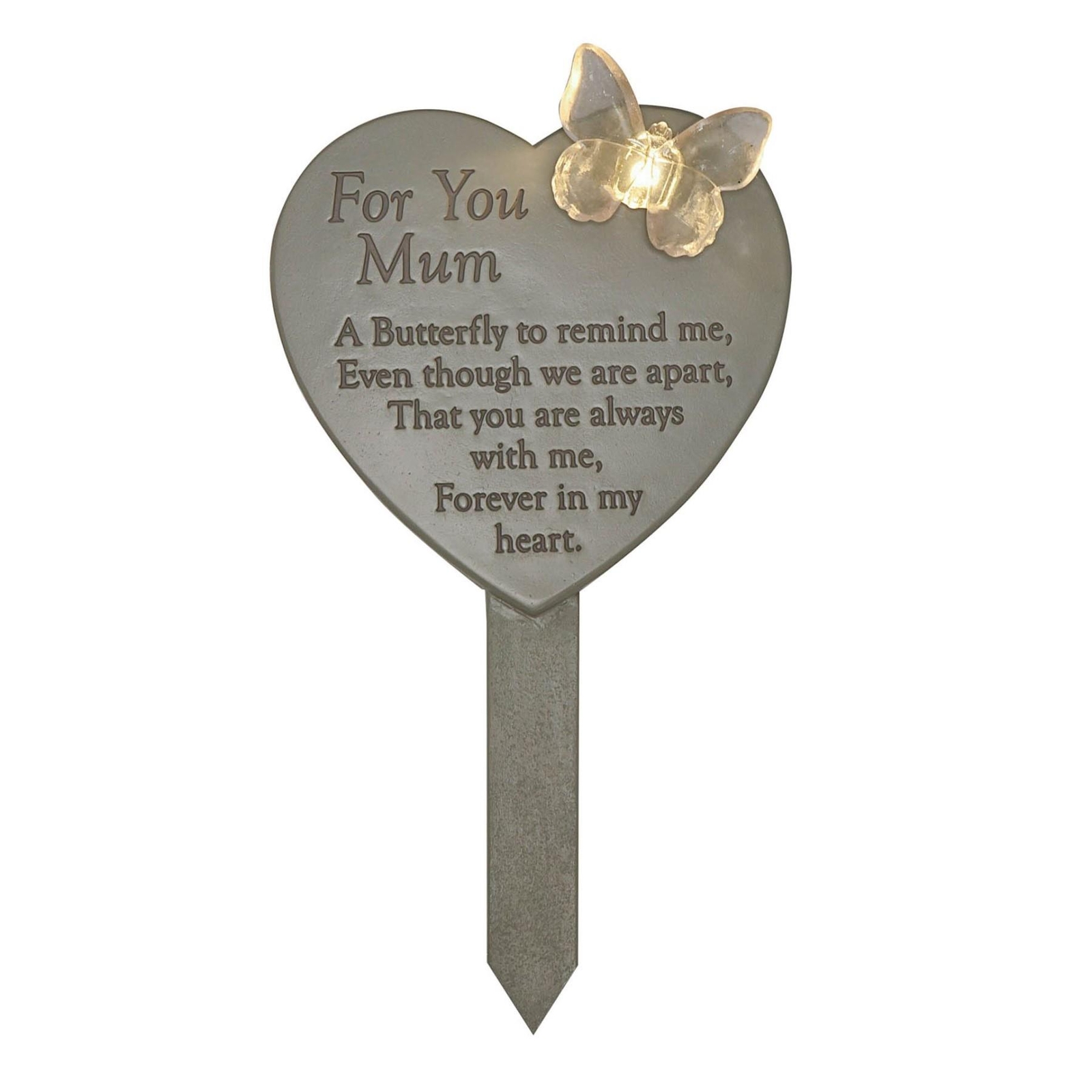Memorial Solar Light Up Plaque by Thoughts of you – Mum / Heart