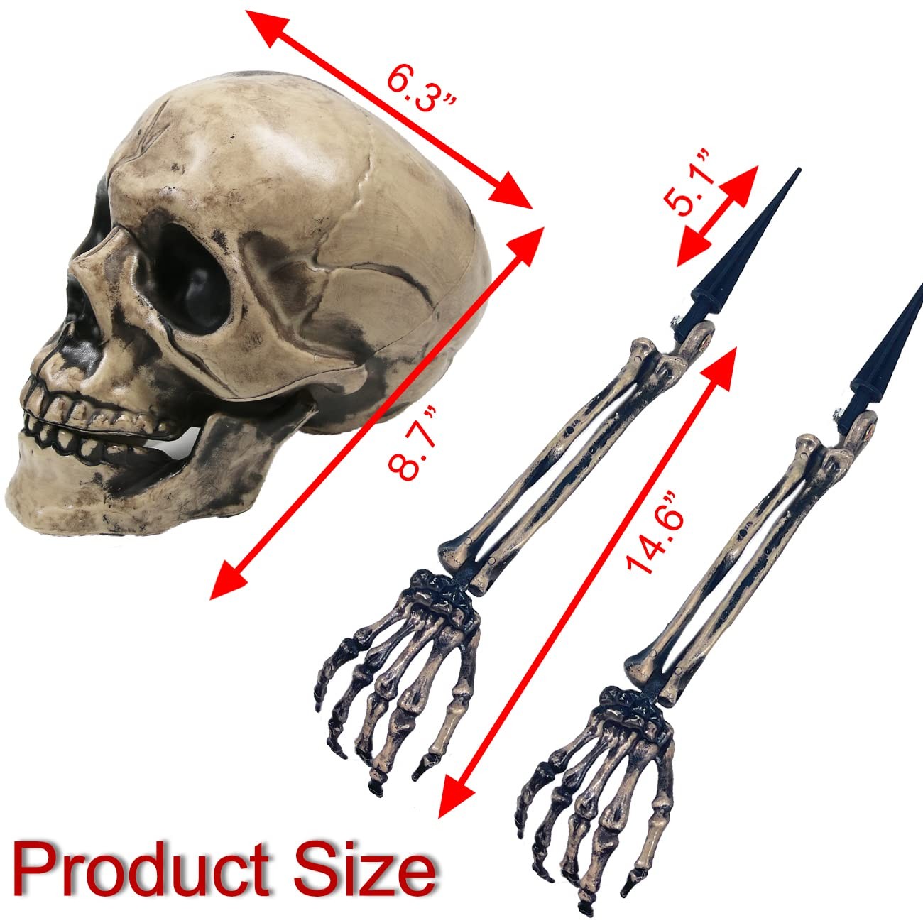 Sunnyglade Realistic Skeleton Stakes Halloween Decoration Scary Ground Breake…