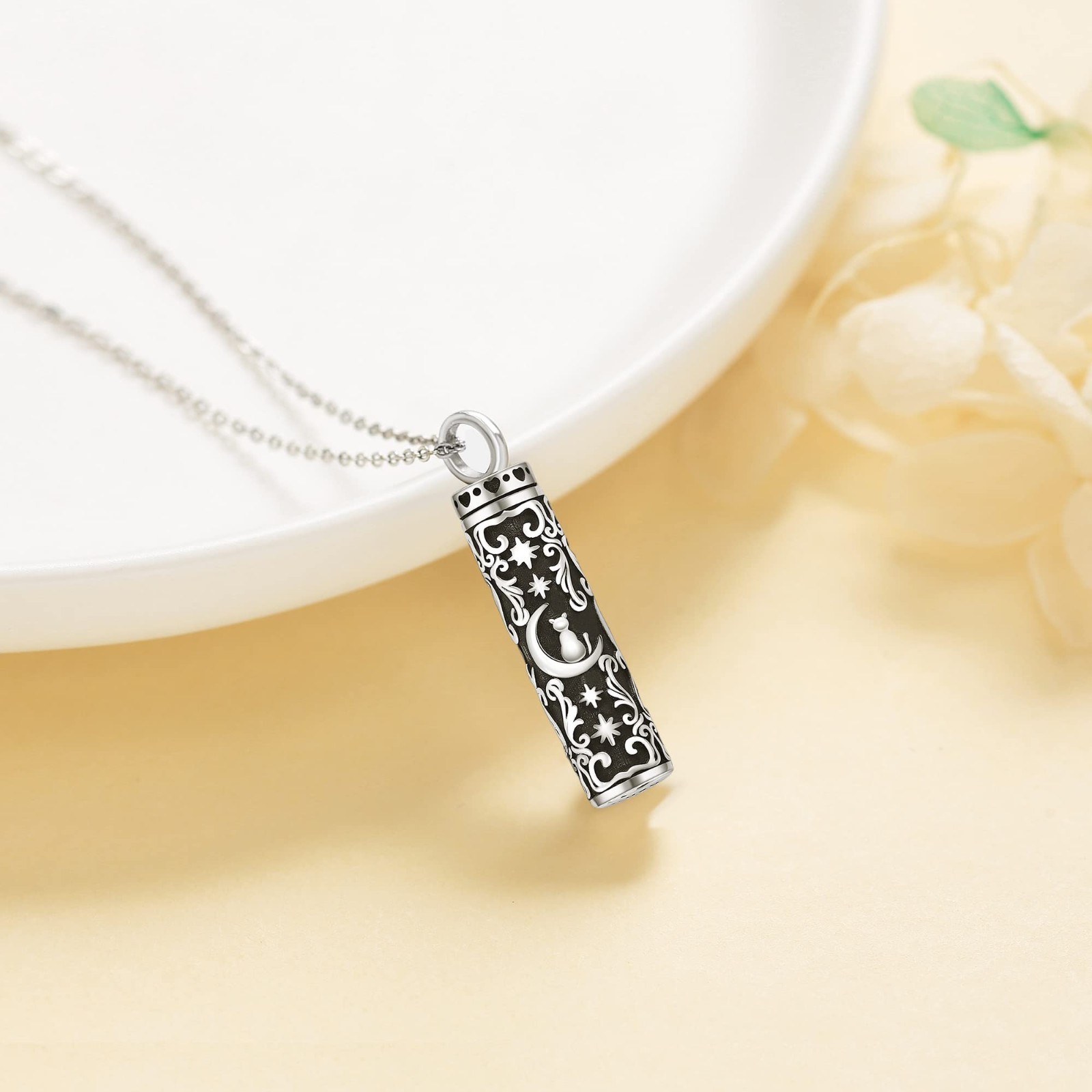 Pet Cremation Urn Necklace for Ashes – 925 Sterling Silver Keepsake Jewelry for