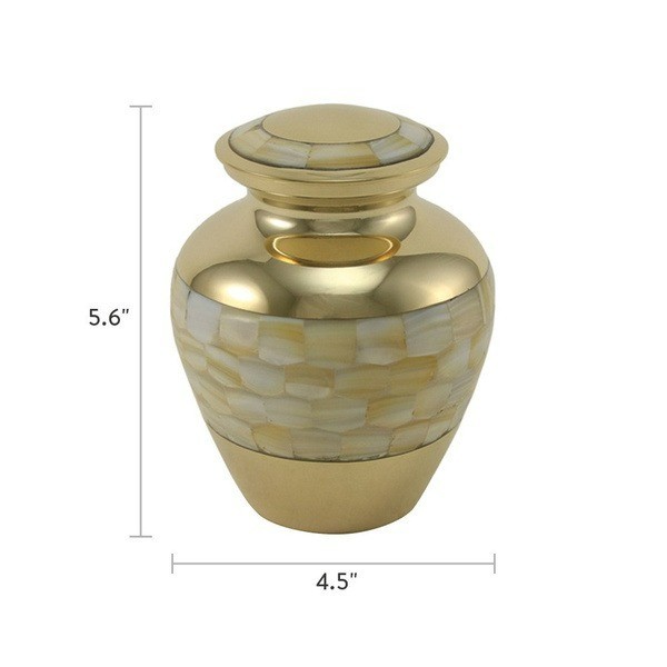 At Peace Memorials Elite Mother of Pearl Extra Small Cremation Urn