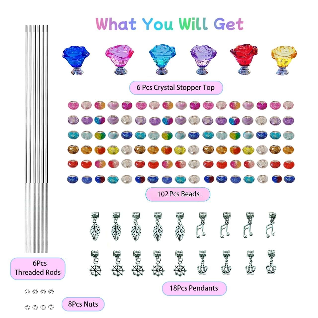 140Pcs DIY Fairy Wand Beaded Garden Stakes Kit Fairy Wands Kit for Different …