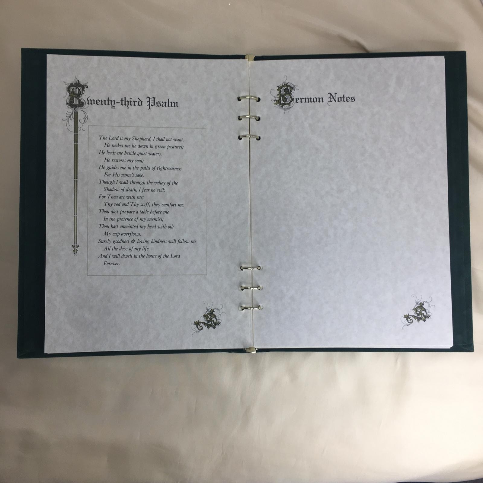 Green Velvet Funeral Guest Book Tree of Life 6 Ring Memorial Register