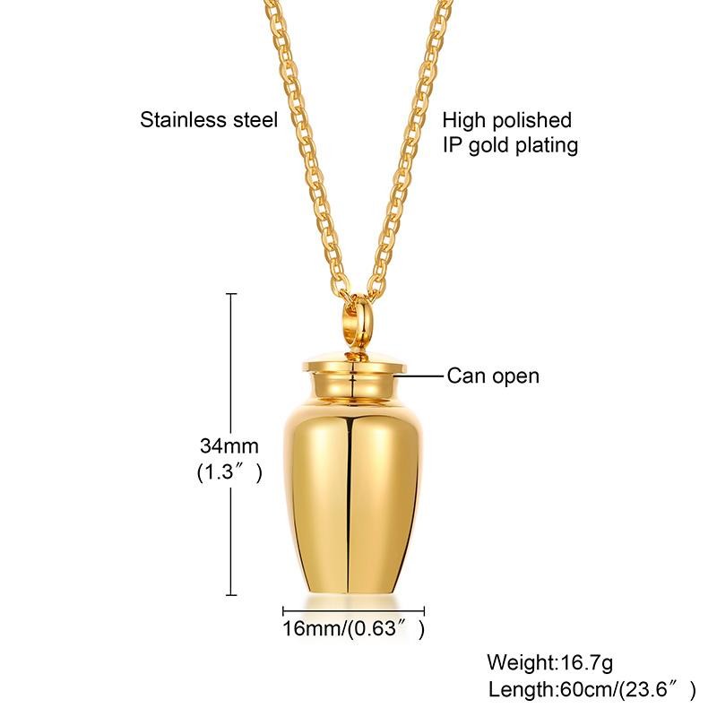 Cremation Urn Necklace Pendant for Ashes Memorial Keepsake Jewelry Men Women