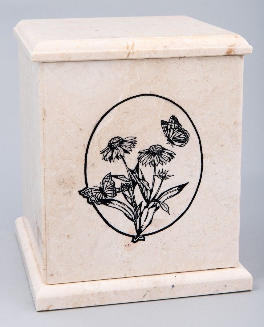 Large/Adult 230 Cubic Inches Champagne Evermore Natural Marble Urn for Ashes